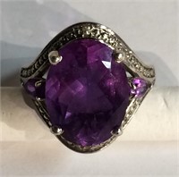 Sterling Silver Ring With Purple Stone