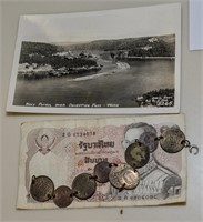 OLD COIN BRACELET & PAPER BILL