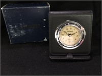Linden Clock In Leather Folding Case