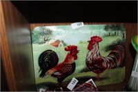 ROOSTER DECORATED CUTTING BOARD