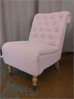 Isabelle Cora Washed Pink Rolled Back Accent Chair