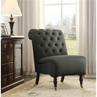 Cora Washed Charcoal Rollback Accent Chair