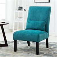 Pisano Teal Contemporary Armless Accent Chair