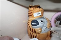 CAT WITH FISH COOKIE JAR