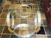 Modernist Aluminum and Glass table