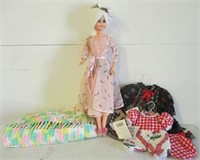Vintage 21" Doll With Clothes & Blanket