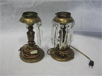 Pair Of Vintage Lamps Missing Baubles