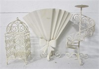 Set of 3 Shabby Chic Metal Candle Holders