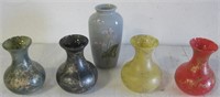 Lot Of Six Glass & Ceramic Vases