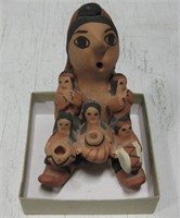 5" Tall Pottery Storyteller - Signed