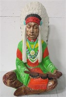 Heavy Ceramic Indian 17" Hand Painted