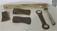 3 Axe Heads & Other Vintage Tools