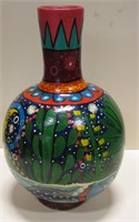 11.5" Tall Talavera Style Hand Painted Vase