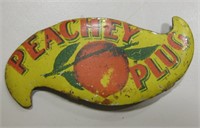 Vintage "Peachey Plug" Tin Litho Tobacco Tag