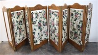 2-Sets of Wood Framed Folding Screens w/ Curtains