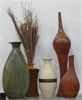 5-Large Decor Vases-Pottery, Ceramic, Metal, Resin