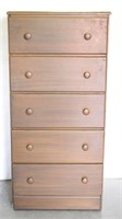 Painted Wood 5- Drawer Narrow Chest of Drawers