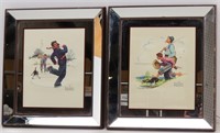 Pair of Mirror Framed Norman Rockwell Prints