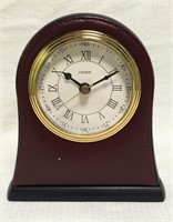 Linden Desk Clock In Leather Covered Case