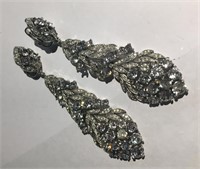 Pair Of Trifari Rhinestone Earrings