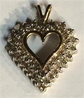 10k Gold & Diamond Heart Pendant