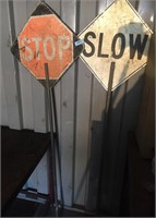 Pair Of Traffic Condition/Construction Signs