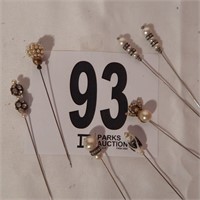 7 OLD PEARL DESIGN HAT PINS