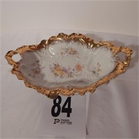 HANDLED GOLD TRIM BOWL C.T. GERMANY 13 IN