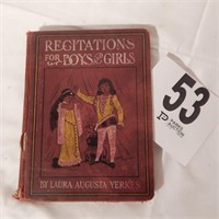 "RECITATIONS FOR BOYS AND GIRLS" BY YERKES 1905