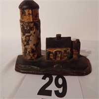 CAST IRON LIGHTHOUSE AND COTTAGE DOOR STOP