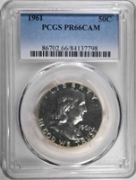 1961 FRANKLIN HALF DOLLAR PCGS PR66CAMEO