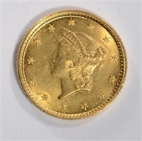 1853 $1.00 GOLD LIBERTY CH BU