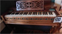 ANTIQUE BALLOU AND CURTIS MELODEON WITH LYRE LEG