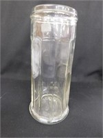 Glass straw holder, 9" tall, no lid