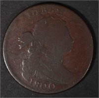 1800 DRAPED BUST LARGE CENT, VG
