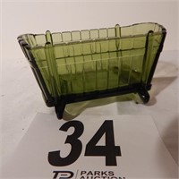 GREEN GLASS CRADLE 6 IN