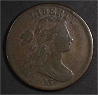 1803 DRAPED BUST LARGE CENT, F/VF