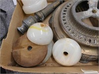 Antique lamp parts: marble - brass - metal