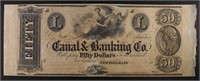 1840's $50 CANAL & BANKING CO. GEM CU