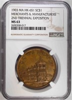 1903 SC$1 2ND TRIENNIAL EXPOSITION NGC MS 63
