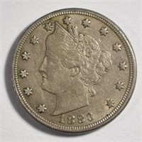1883 LIBERTY NICKEL "WITH CENTS", XF/AU