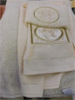 Two 3 pc. Cream towel sets, Madison & Max and At