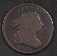 1803 DRAPED BUST HALF CENT, GOOD+