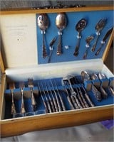 Reed & Barton Dresden Rose Silverplate Set For 12