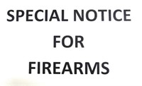 SPECIAL NOTICE FOR FIREARM PURCHASES