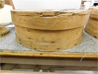 Wooden cheese box, 15" diameter