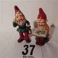 2 VINTAGE GNOME FIGURINES MADE IN JAPAN 6 IN
