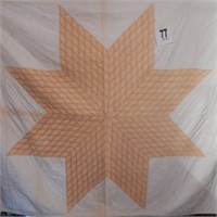 HAND-STITCHED QUILT WITH STAR PATTERN 76X64
