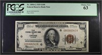 1929 $100 FEDERAL RESERVE BANK NOTE PCGS 63
