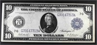 1914 $10 FEDERAL RESERVE NOTE CH.AU
